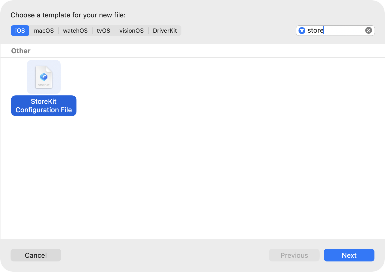 Creating a new StoreKit Configuration file